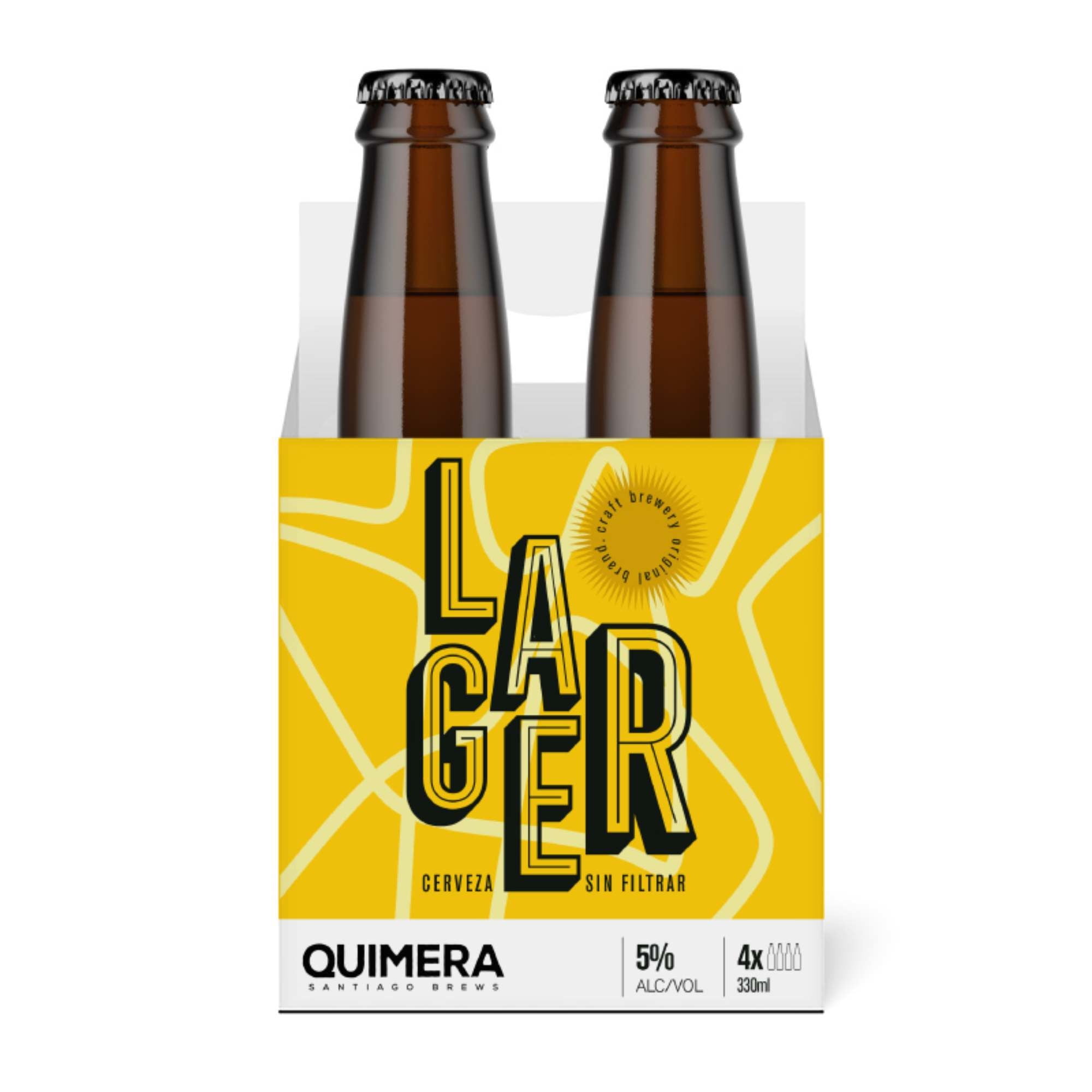 Cerveza Lager 5° Pack 4un Botella 330 ml Quimera