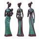 thumbnail image 2 of 3x Figura Africana Escultura Tribal Lady Figurine Estatua Coleccionables Verde, 2 of 5