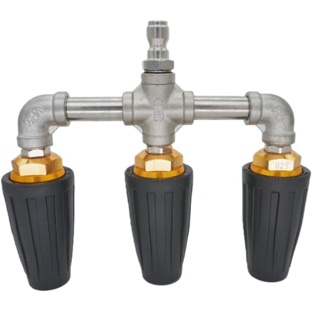 Boquilla turbo triple 3 en 1 360° rotación alta presión 4000 PSI entrada