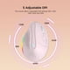 thumbnail image 3 of Ratón KYSONA 57°, ergonómico, inalámbrico, recargable, rosa, 3 of 6