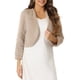 thumbnail image 1 of INSPIRE CHIC Chaqueta corta abierta de manga larga con bolero de piel sintética para mujer de Halloween, color caqui, talla L, 1 of 6