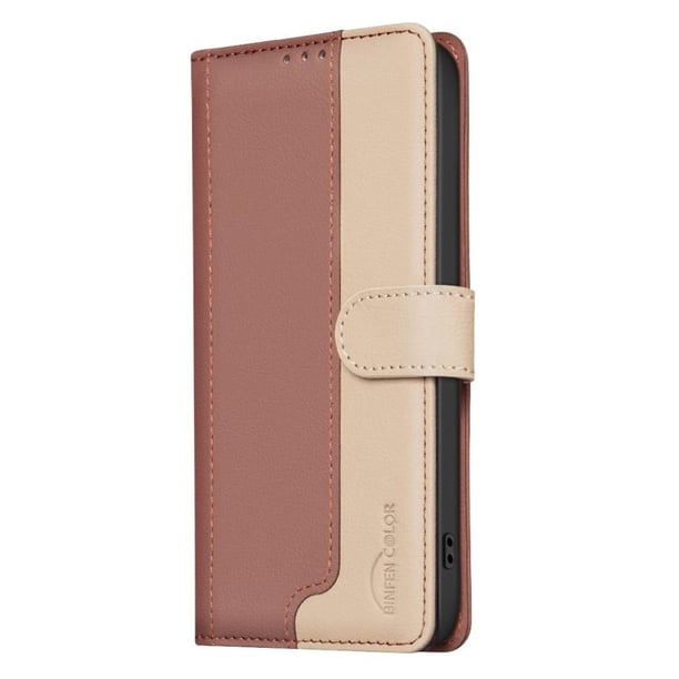 Funda Cartera con Bloqueo RFID para Xiaomi Redmi A4 5G con Ranuras y Soporte Marrón