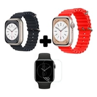 Fitpro - 2 Correa Ocean Smartwatch + Protector 45Mm Rojo