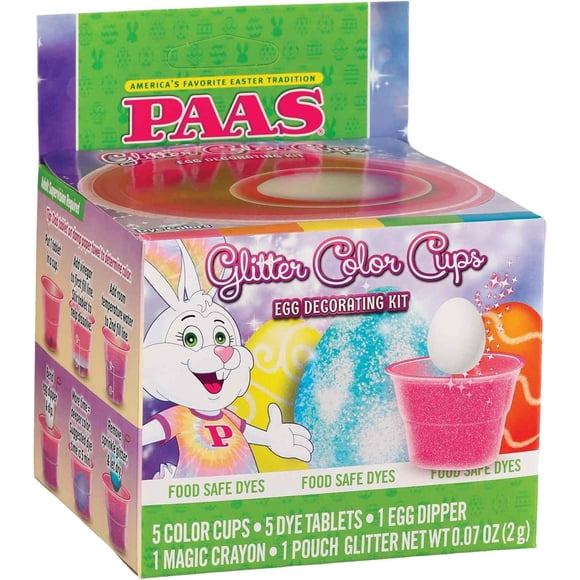 Kit de decoración de huevos de Pascua PAAS con purpurina, tazas Tradition