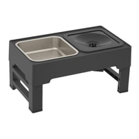Magideal - Elevados, Plato De Comida Para Perros Y De Agua, Cuenco Doble Ajustable De Altura Elevada Con Soporte Para Perros Y Gatos Pequeños , Tazón Comedero Negro