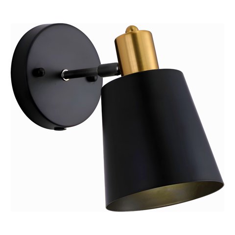 Genérico - Lámapra Pared Industrial Vintage Metal Negro Dorado Jhn