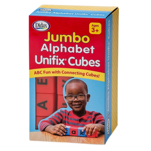 Set de 30 Cubos Unifix Didax Jumbo con Alfabeto para Prekínder y Kínder