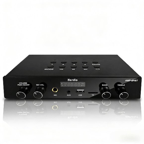 Amplificador de Audio Estéreo Herdio Bluetooth 5.4 60W USB/TF