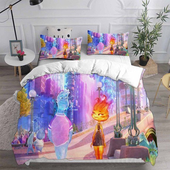 Elemental Ember Quilt Duvet Cover Set Bedding Set 3-Piece Bedding Set (1 Duvet Cover + 2 Pillow Shams)