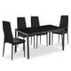 thumbnail image 1 of Comedor Mesa Vidrio 75x80x120cm + 4 Sillas Pu Negro, 1 of 1