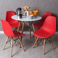 Cori Cori - Comedor Mesa Blanca 80Cms + 4 Sillas Eames Rojo