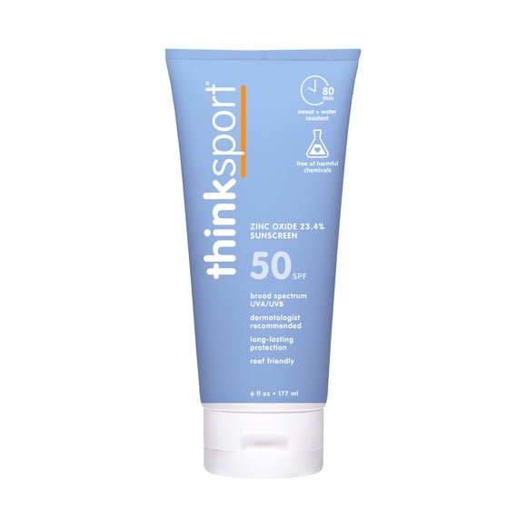 Protector solar Thinksport SPF 50+ Mineral, 177 ml, resistente al agua
