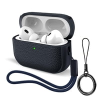 Funda Ysiueng Para Airpods Pro 3 2025 De Cuero Tpu Azul Marino