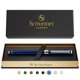 thumbnail image 1 of Pluma Rollerball Scriveiner Azul Medianoche con Acabado Cromado, 1 of 9