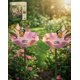 thumbnail image 1 of Estaca jardín flor metal hecha mano con baño abejas decoración exterior regalo polinizadores, 1 of 8
