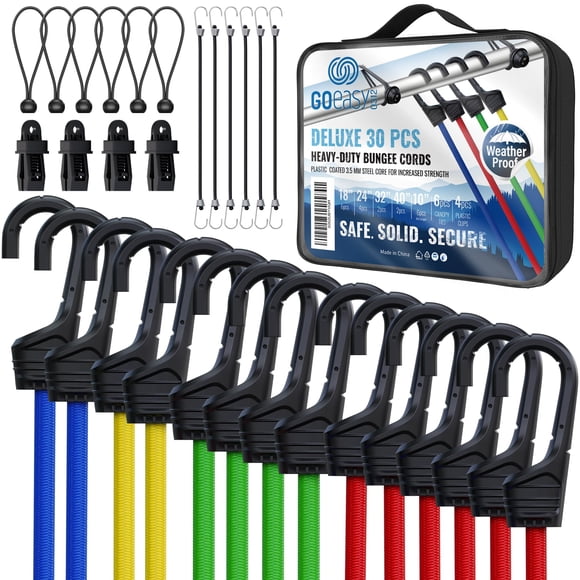 Set de 30 cuerdas elásticas de alta resistencia con ganchos GOEASY0312