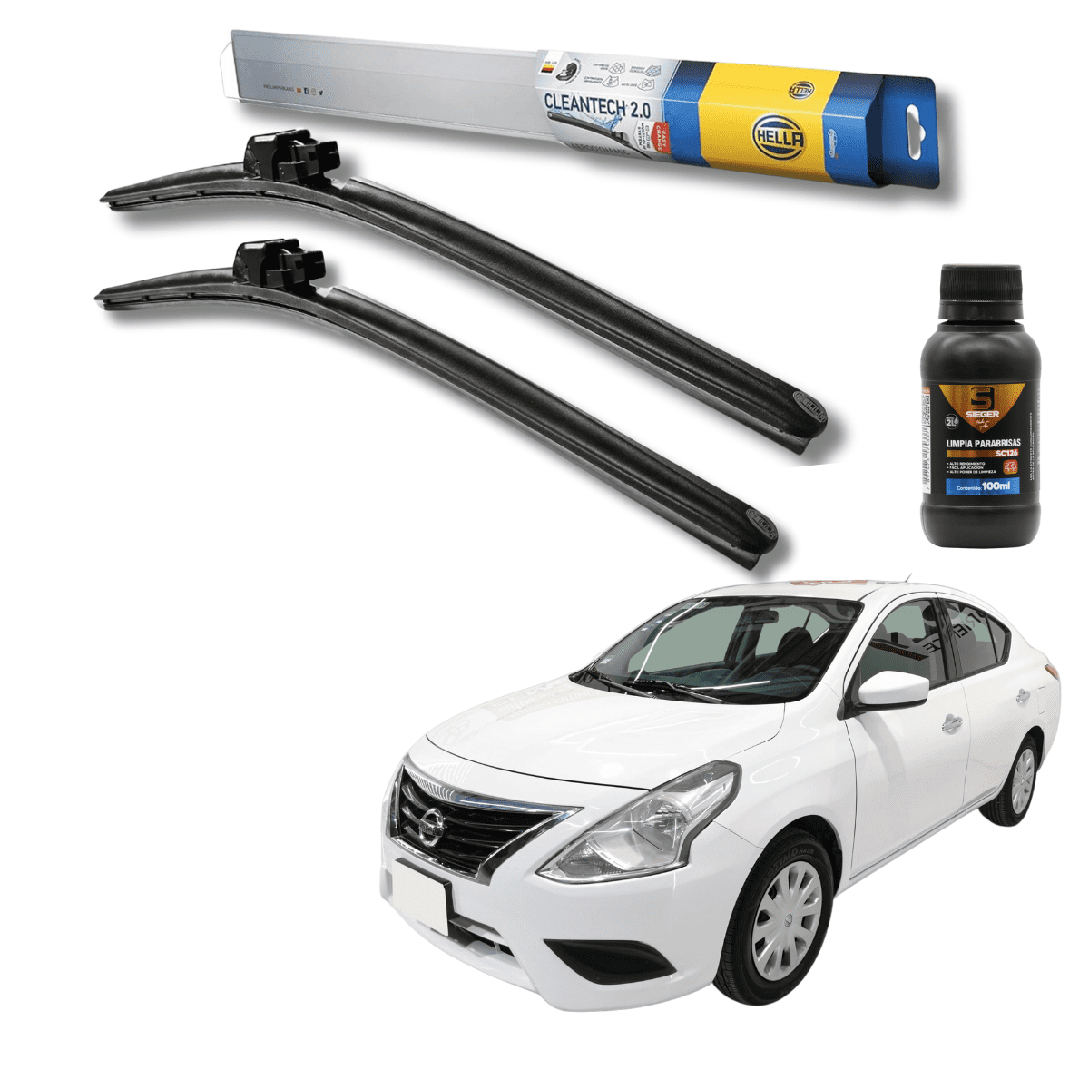 Plumillas Hella Cleantech Para Nissan Versa 2012-2019