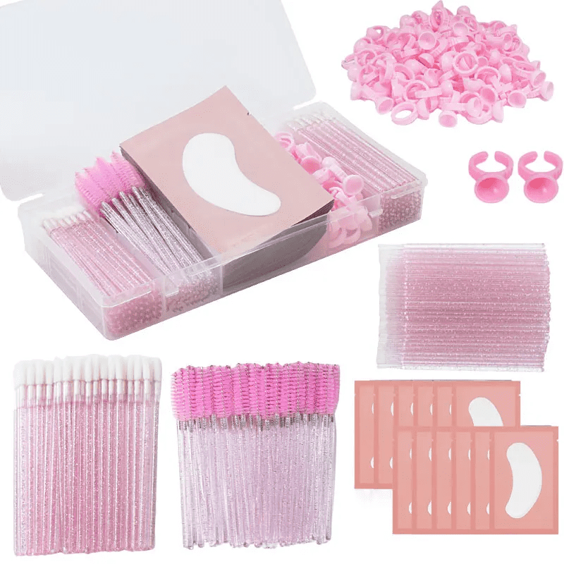 Kimale - Conjunto Color Rosado De Extensiones De Pestañas Con Caja