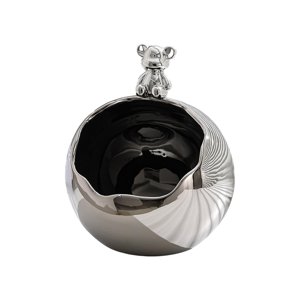Bothyi - Caja De Almacenamiento De Figuritas De Oso, Caja De Almacenamiento De Joyería Novedosa Para Mesa De Oficina, Fiesta, Plata