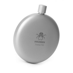 Ioensy - Petaca De Titanio Con Bolsillo Para Whisky, Alcohol, Para Mochilero, Picnic, Viajes