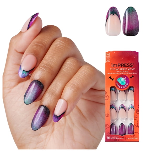 Uñas Postizas KISS imPRESS Halloween 'Deja-vu' Moradas