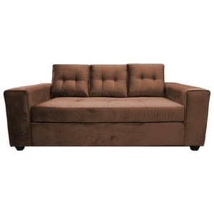 Muebles Jd - Sofá 3 Cuerpos Martina Felpa Café