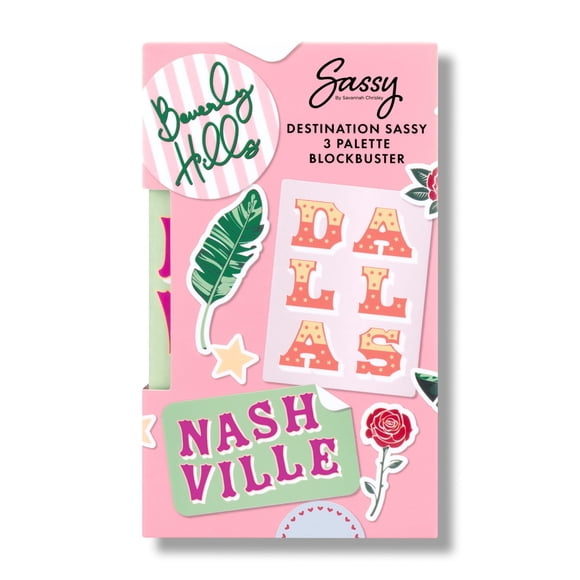 Destino Sassy 3 Paleta Blockbuster Kit by Savannah Chrisley para Mujeres - Paleta de 3 Piezas - Nashville, Paleta - Beverly Hills, Paleta - Dallas
