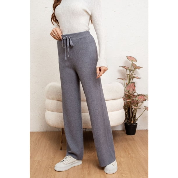 Pantalon Mujer Recto Lanilla Tiro Alto Full Elasticado 5053