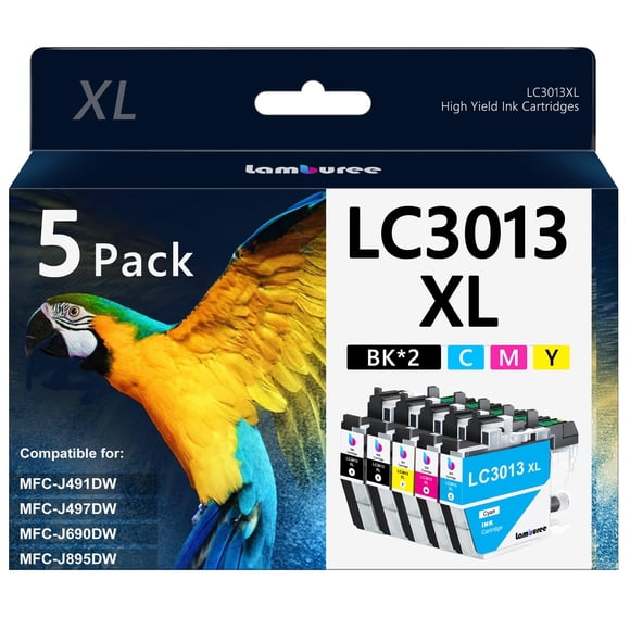 Cartuchos de Tinta Lamburee LC3013XL de Alto Rendimiento Paquete de 5