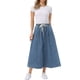 thumbnail image 2 of INSPIRE CHIC Falda Maxi de Mezclilla para Mujer Vuelta al Colegio Cintura Elástica Casual Línea A Falda Larga de Jean XL Azul, 2 of 6
