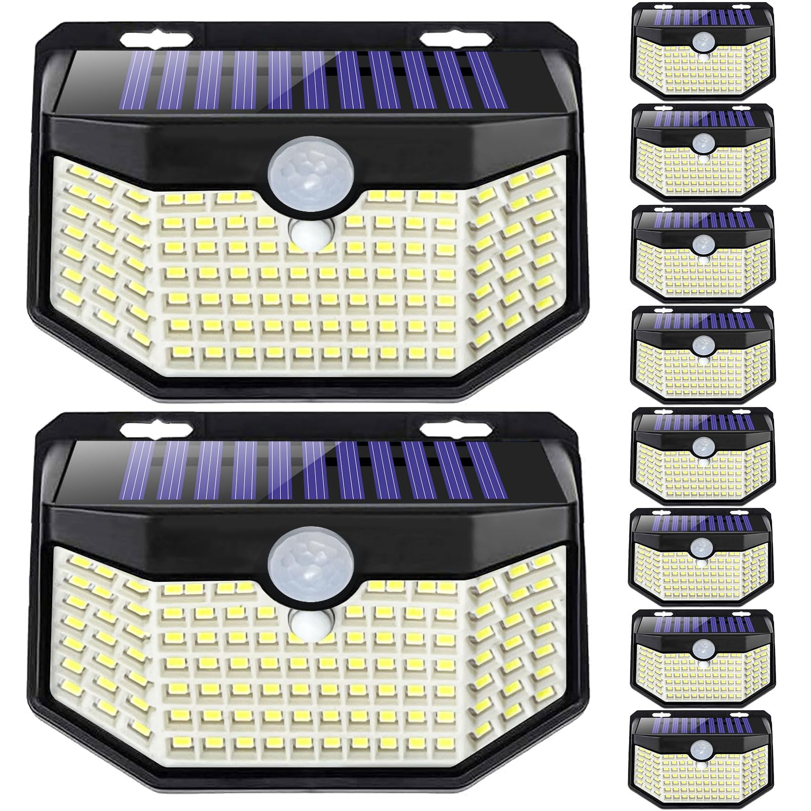 Luces Solares Exteriores Hmcity 120 Led Con Sensor De Movimiento Ip65