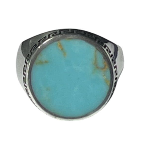 Anillo plata 925 y Turquesa; talla 9 1/2 USA - talla 21 española