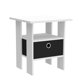 thumbnail image 4 of Juego de 2 mesas de noche Furinno Andrey con cajón de almacenamiento, blanco/negro, 4 of 8