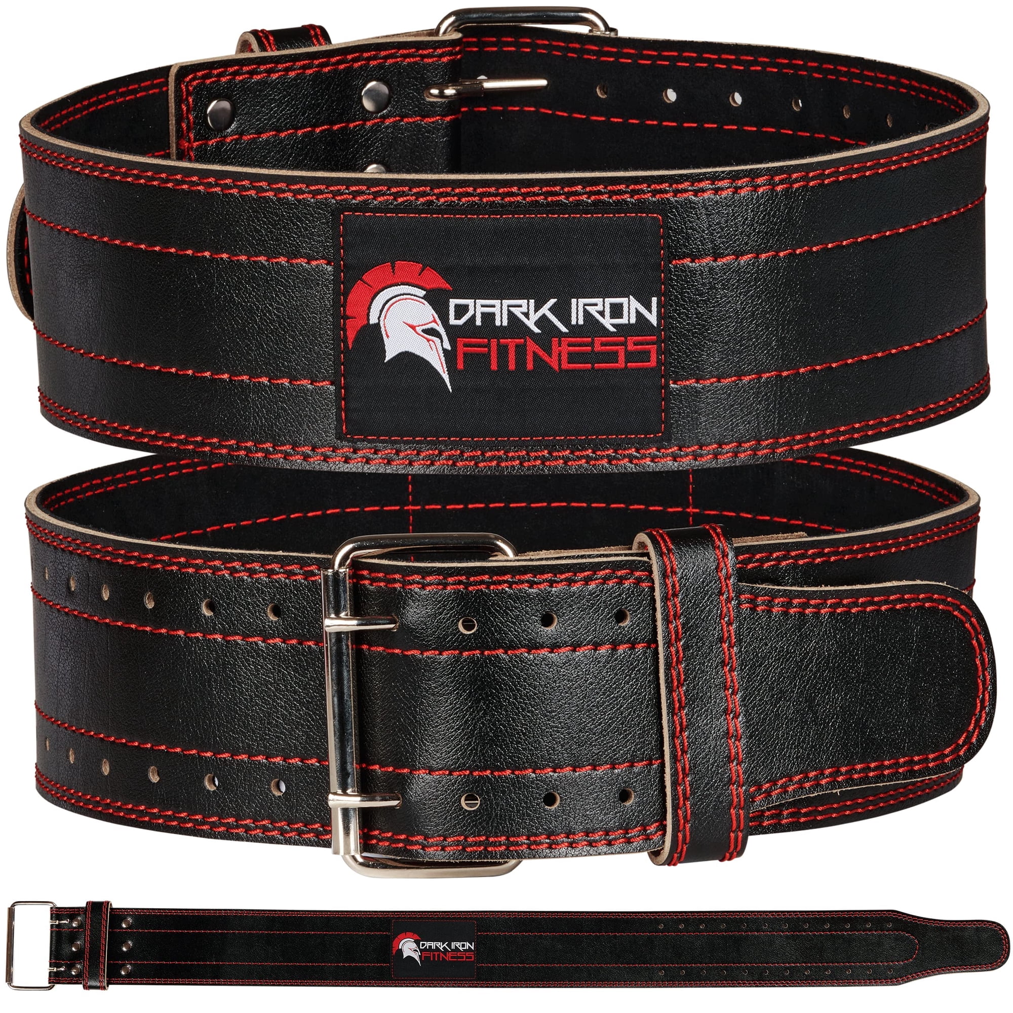 Cinturón De Levantamiento De Pesas Dark Iron Fitness De Cuero Genuino De 4 Pulgadas
