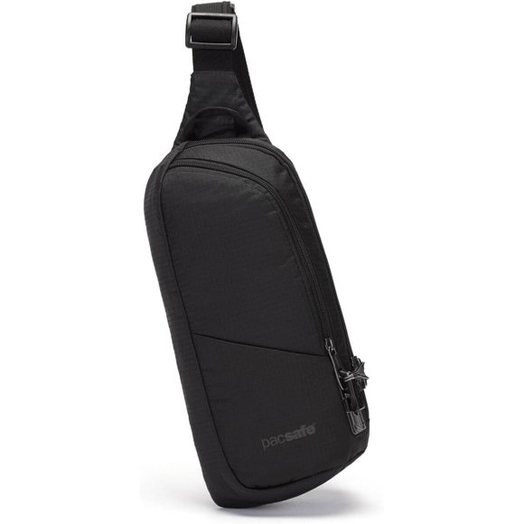 Pacsafe Vibe 150, bolso cruzado antirrobo de 2,5 litros, negro