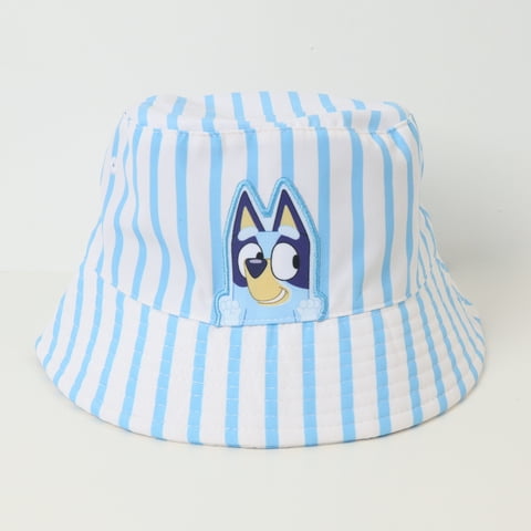 Gorro Bucket Niña Rayas Celeste Bluey