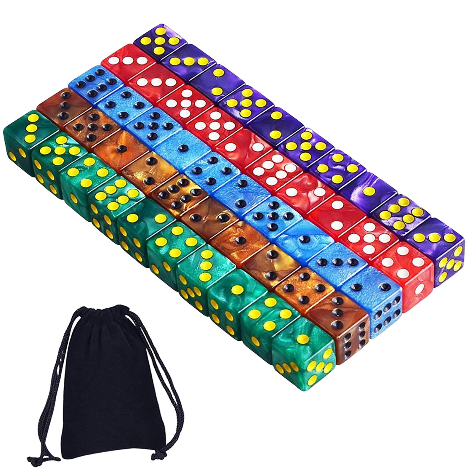 Bothyi - 50X Dados De 6 Lados Dados De 16 Mm Dados De Colores Suministros Para Fiestas Para Juegos De Mesa