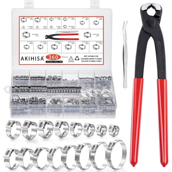 Abrazaderas para Manguera AKIHISA de Una Oreja de Acero Inoxidable 304