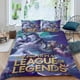thumbnail image 2 of League of Legends Conjunto de sábanas temático, trío de piezas, cómodo y amigable con la piel, diseño único, regalo de decoración para el hogar para familiares, amigos y fans,140cm *210cm, 2 of 6