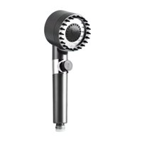 Bothyi - Alcachofa De Ducha Con Cepillo De Silicona Suave De Mano Antifugas Con Masajeador De Cuero Cabelludo Gris