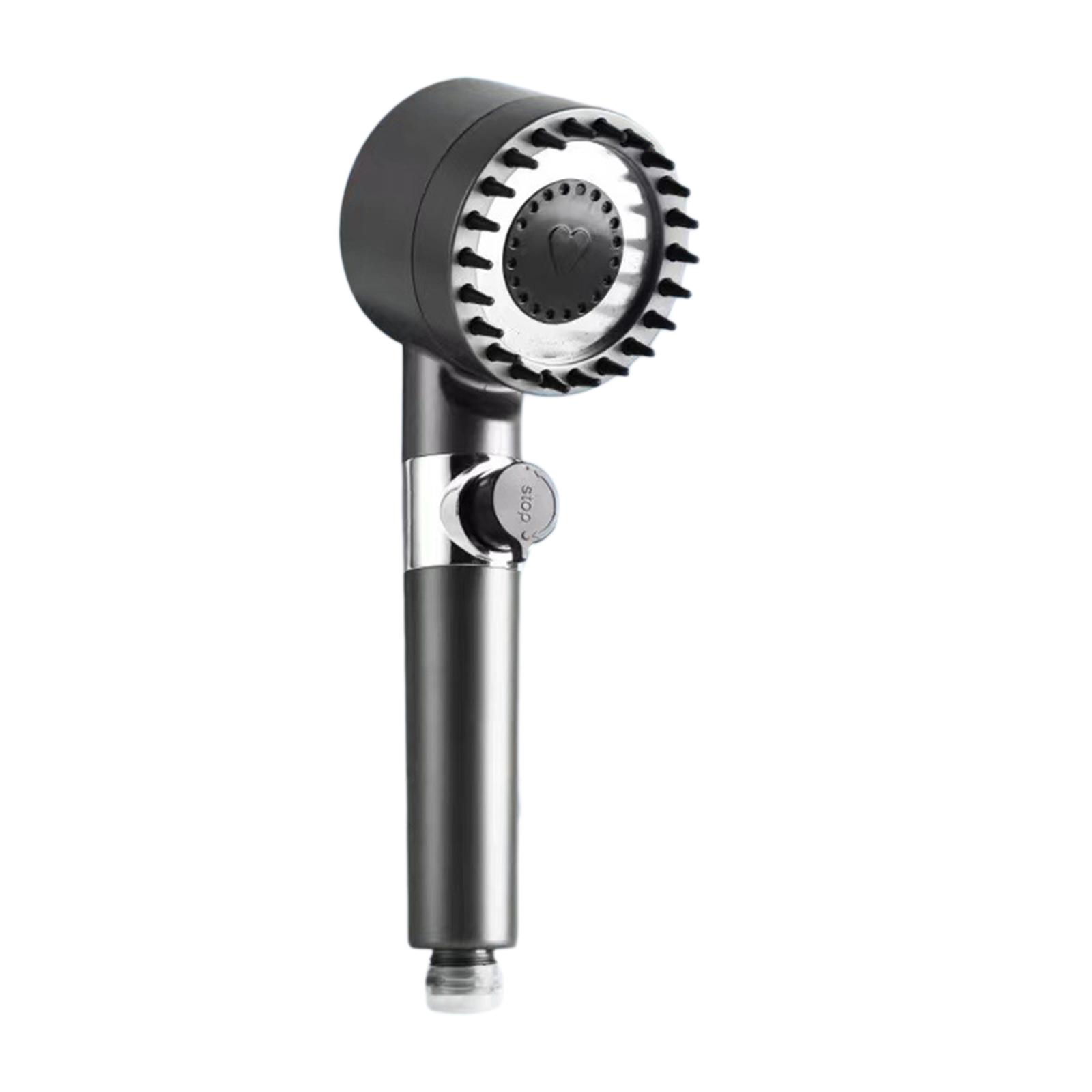 Bothyi - Alcachofa De Ducha Con Cepillo De Silicona Suave De Mano Antifugas Con Masajeador De Cuero Cabelludo Gris