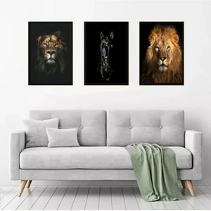 Genérico - Cuadros Decorativos Leon Pack X 3 Uds 35X50 Cm C/U