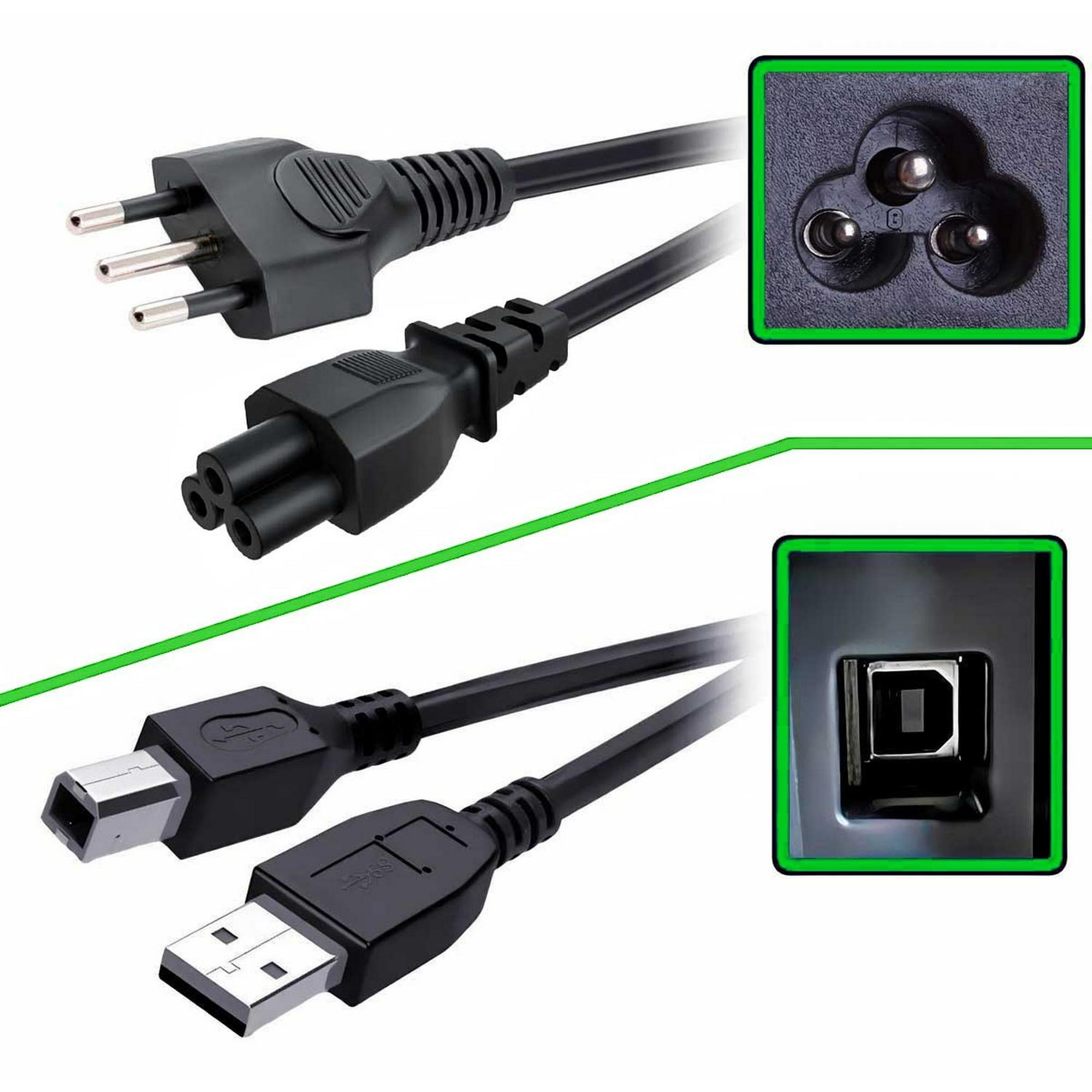 Gen - Set Cable Poder Y Usb Impresora Brother Dcp-t725dw Y T720dw Multicolor