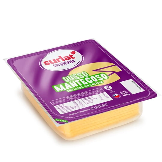 Queso Mantecoso Laminado Sin Lactosa 400 g Surlat