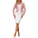 thumbnail image 2 of INSPIRE CHIC Chaqueta de Tweed para Mujer con Cuello Mao, Abierta al Frente, Talla XS, Roja, 2 of 6