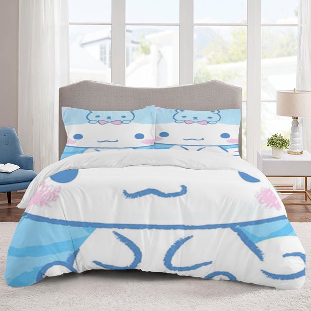 Cinnamoroll Bedding Sets Cartoon Duvet Cover Lightweight 3 Piece Bet Sets for Kids Boys Girls