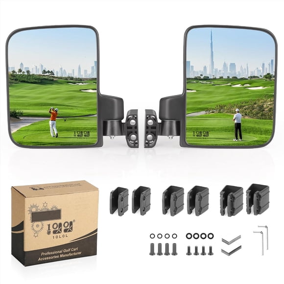 Espejos para carrito de golf 10L0L EZGO, Club Car y Yamaha, par