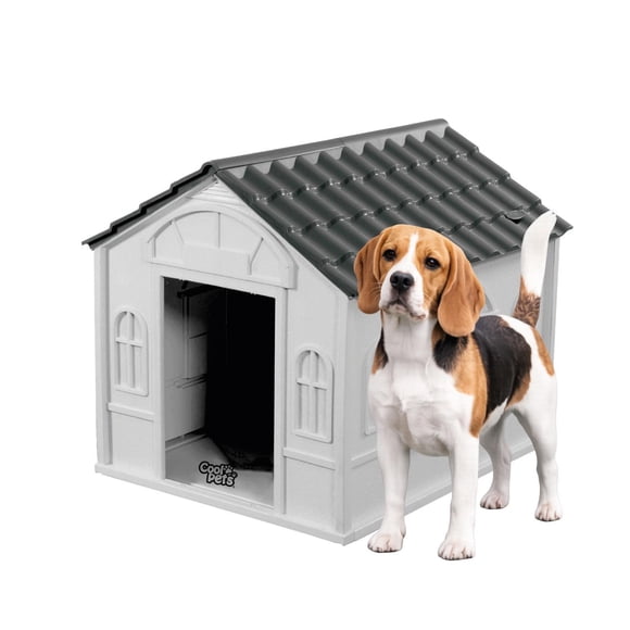 Casa Para Perro Pequeña Cool Pets 76x65x63Cm Techo Gris