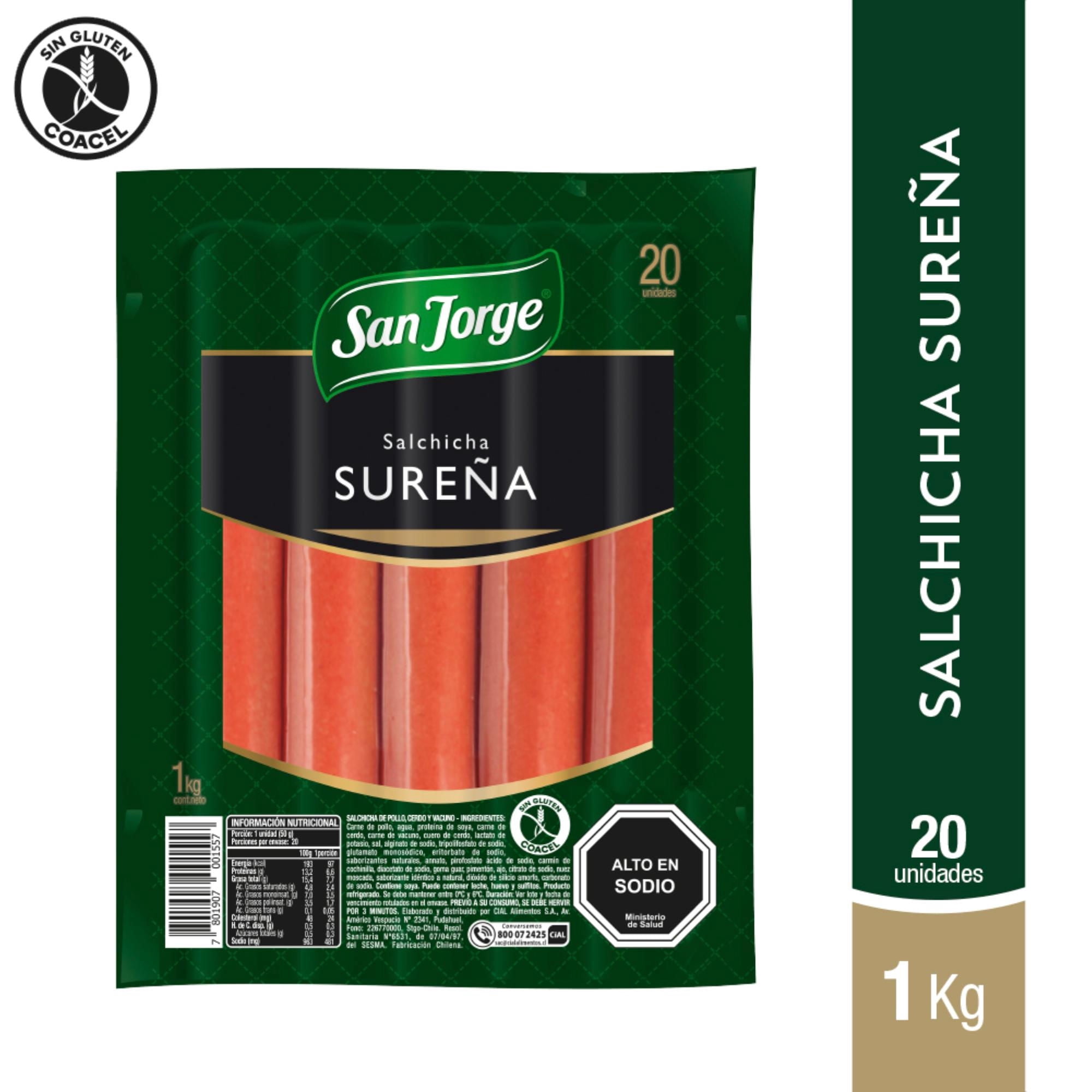 Salchicha Sureña 20 Un 1000 g San Jorge