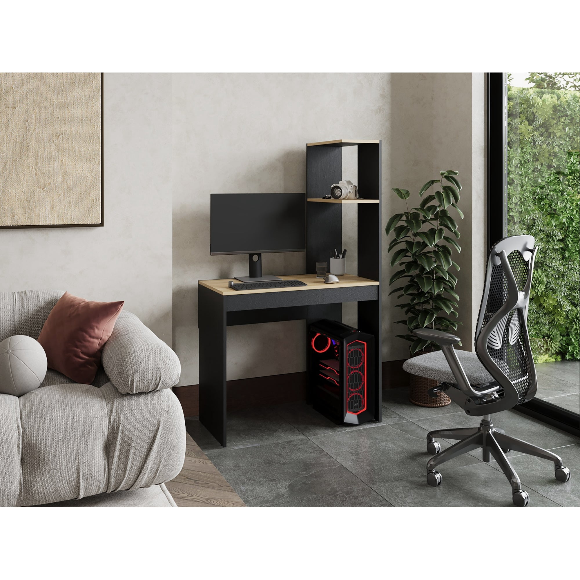 Tuhome - Escritorio Biblioteca Delphi Fresno Y Wengue 150x88,3x43,5 Cm